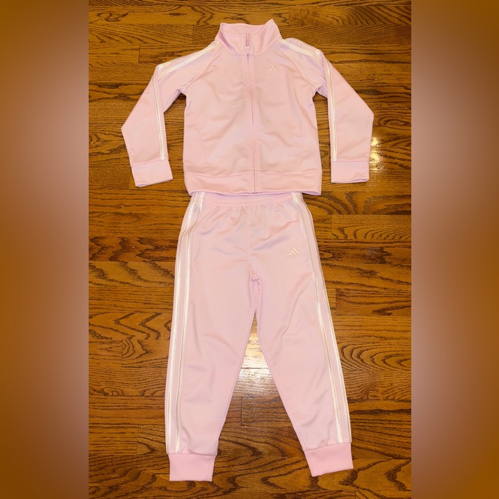 Adidas Pink Girls Track Jacket & Pants Set